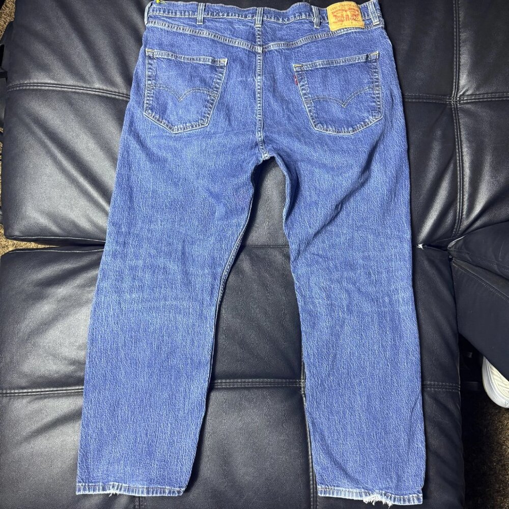 Levi's 505 Men's Straight Leg Jeans Blue Denim Regular‎ Fit Medium Wash W44 L30 - Picture 2 of 14